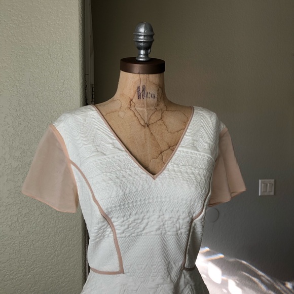 Rebecca Taylor White Jacquard Top Shirt 4 - Picture 6 of 8